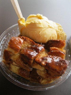 Bread pudding with a scope of ice cream.  https://www.info-on-high-blood-pressure.com/your-health.html