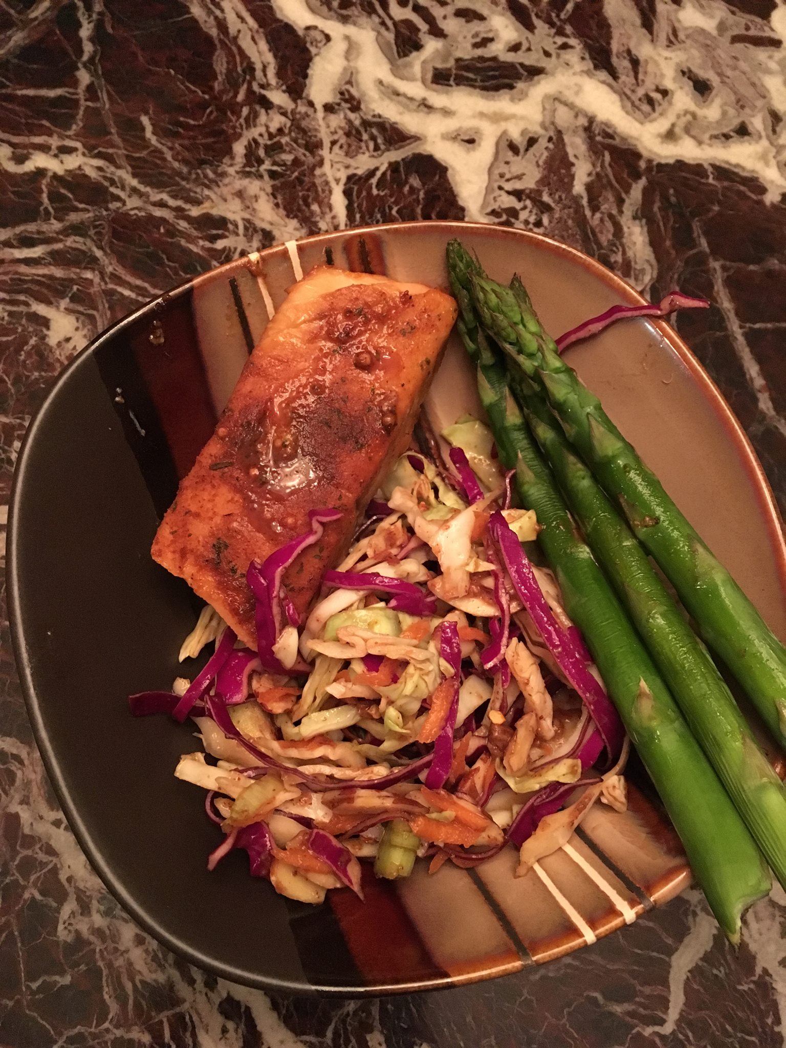 Asian slaw and asparagus. https://www.info-on-high-blood-pressure.com/your-doctor-may-not-say.html