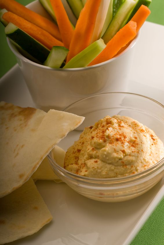 Raw vegetables with Chickpeas dip. https://www.info-on-high-blood-pressure.com/priming-your-pump.html