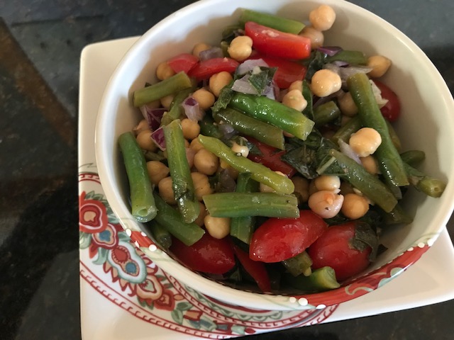 Green beans and chickpeas. https://www.info-on-high-blood-pressure.com/Plant-Based-Diet.html