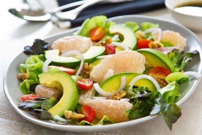 Grapefruit, avocado, watercress, salad. https://www.info-on-high-blood-pressure.com/Grapefruit-Avocado-And-Watercress-Salad.html