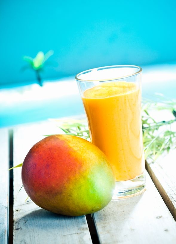 Mango smoothie that help to build healthy gut microbiome. https://www.info-on-high-blood-pressure.com/microbiome.html