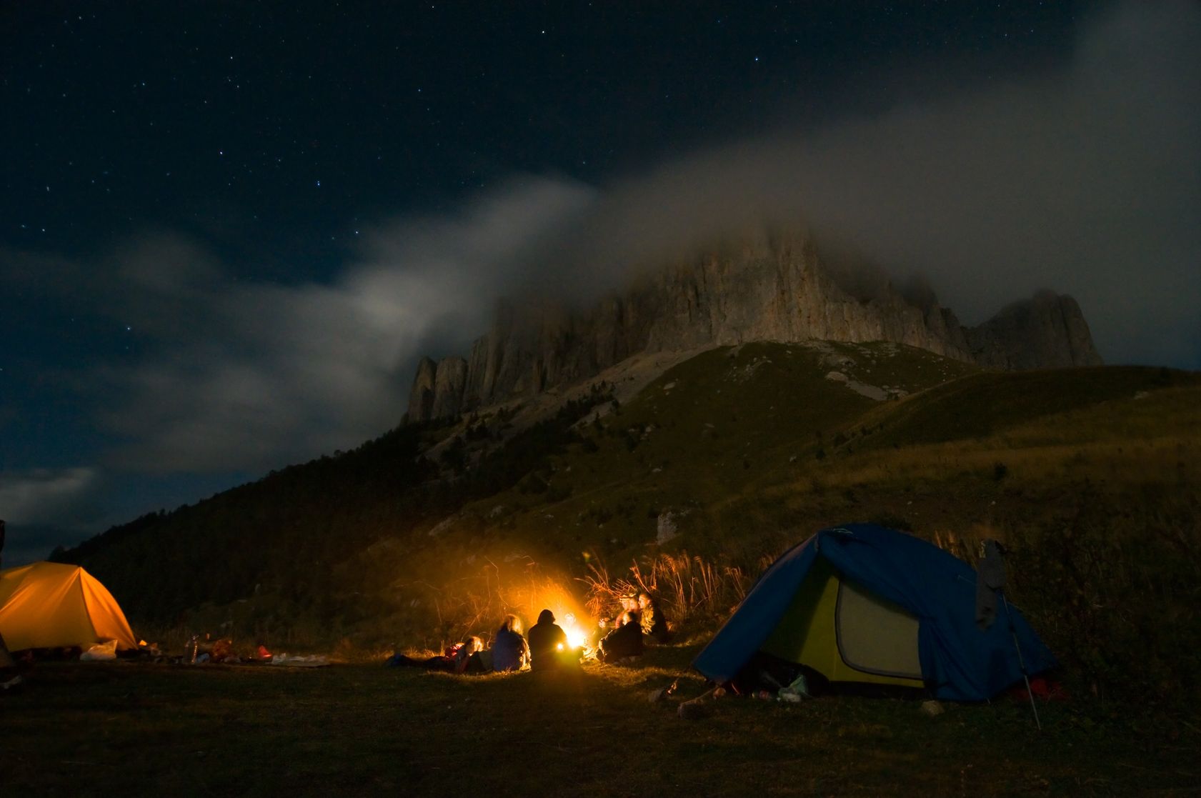 Camping at night  https://www.info-on-high-blood-pressure.com/Circadian-Rhythms.html