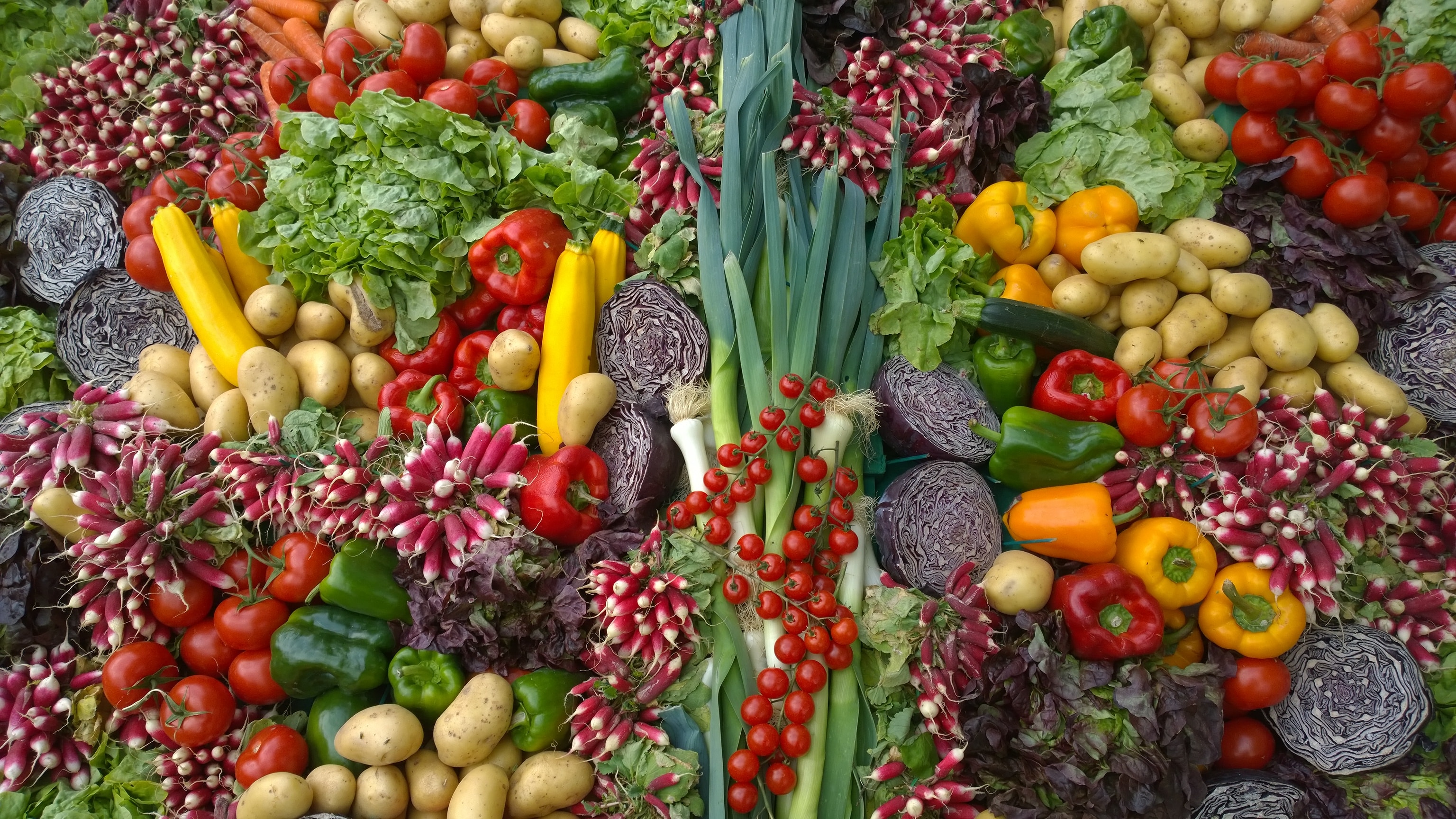 Colorful vegetables.  https://www.info-on-high-blood-pressure.com/heart-nutrition.html